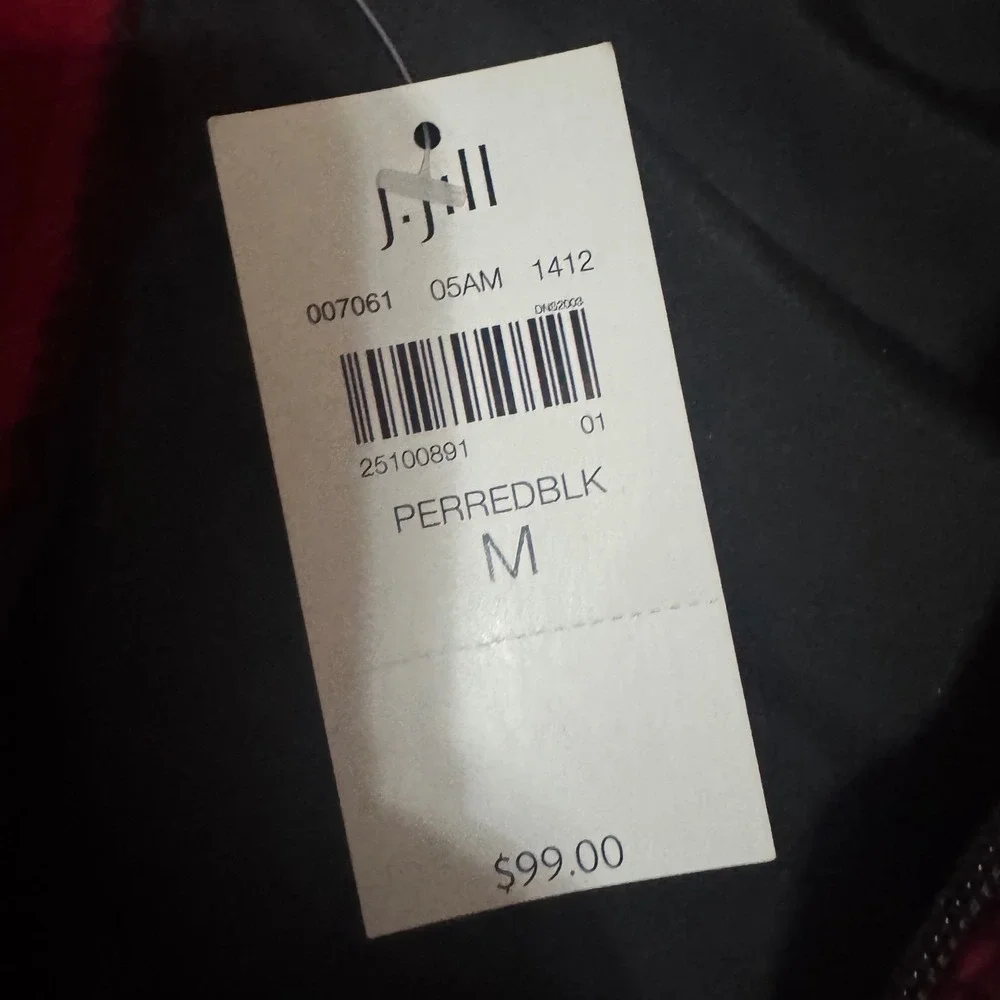 J.‎ Jill Red Buffalo Plaid Wool Blend Quilted Vest Womens Medium NWT
